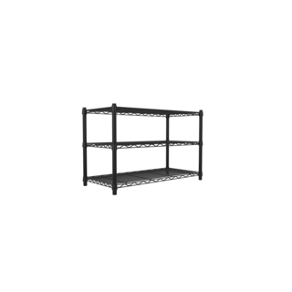 鐵架收納館 90x45輕型三層架 高度可選 電鍍色/烤漆黑 鐵力士架 貨架 收納架, 烤漆黑色, 3層