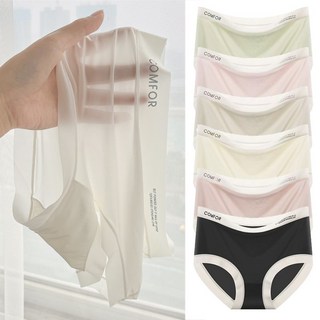 DarjinQD 여성팬티 스킨 심리스 기능성 속옷 무봉제 쿨링 심플 텐셀삼각팬티 7장