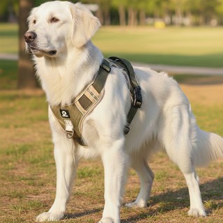 해피펫밀리 중대형견 하네스 다기능 풀커버, 카키