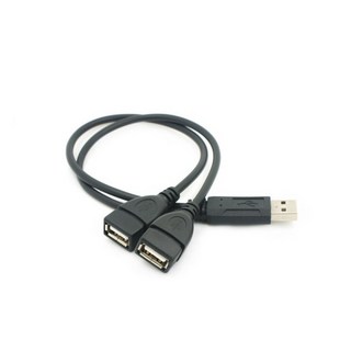 USB 2.0 A 1 수-2 듀얼 암 데이터 허브 전원 어댑터 Y 분배기 케이블 코드 연장, 1개