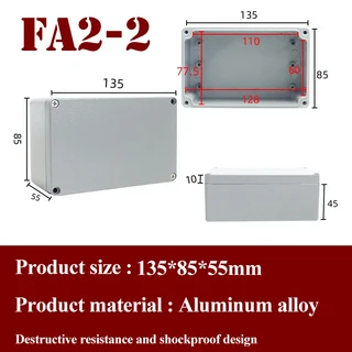 IP67 방수 등급 방폭형 전자 기기 접속함 인클로저 케이스 산업용 프로젝트 야외용 하우징 알루미늄, FA2 2 135x85x56mm