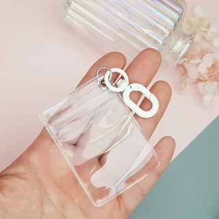 3개) 투명 pvc 초미니 가챠 파우치 카라비너 미니키링 이어폰 커스텀 꾸미기 가방 걸이 친구 우정 선물