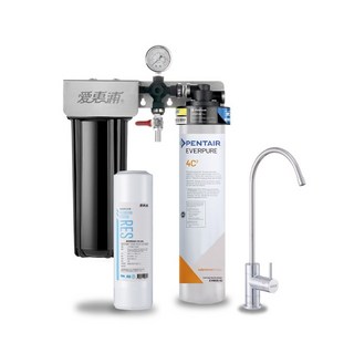 愛惠浦 EVERPURE PURVIVE-4C2 廚下型生飲淨水器 (含安裝), 雙道淨水器搭樹脂濾心