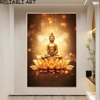 핑크 연꽃 부처님 조각상 초상화 포스터 프린트 캔버스 페인팅 벽 아트 그림 거실용 홈 데코 프레임, A. 20x30CM NO FRAME, 7. 24 buddha 6-4-7, 1개