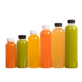 500ml透明塑膠瓶 350ml PET飲料瓶 一次性果汁瓶 外賣奶茶酵素帶蓋, 1個, 樣品一套（7個）