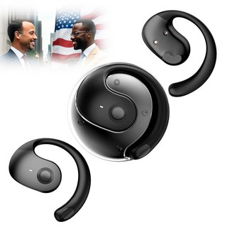 Xmenha 번역 이어버드 실시간 144개 언어 장치 AI 헤드폰 실시간, AI Translation, Black