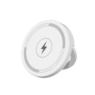 磁吸無線充電器 15W 智慧手機/耳機/手錶充電 桌面立架 6mm超薄設計, 白色, 1個