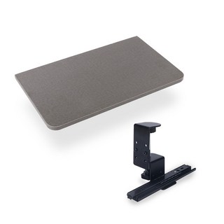 辦公桌面免打孔鍵盤托架，可伸縮鍵盤層架，人體工學設計，安裝簡便，節省空間, 質感灰40*60cm+滑軌, 1套