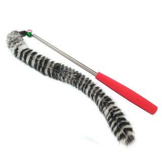 힐링타임 점프 3단낚시대 인조 밍크꼬리 고양이장난감 색상 랜덤발송, 1개