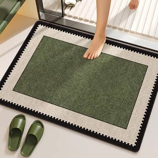 고급 규조토 발매트 미끄럼방지 논슬립 대형 소프트 욕실 싱크대 바닥매트, 1개, 그린 사각