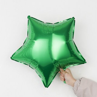 臺灣出貨 促銷 18寸五角星鋁膜氣球 婚慶派對裝飾布置星星鋁膜氣球批髮 耶誕節裝飾 聖誕節裝飾 節日裝飾, 1個, 綠
