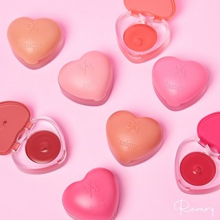 dasique 泰迪熊9色唇頰兩用盤 愛心唇頰膏 唇泥 罐裝唇釉 唇頰兩用 附唇刷, 1個, 愛心唇頰膏02,現貨