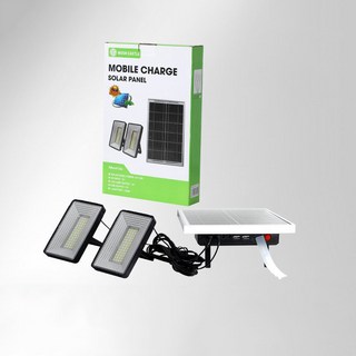 太陽能儲能板 太陽能USB雙充 多功能戶外燈 太陽能露營燈, 1個, 100W太陽能儲能（配二個方燈）