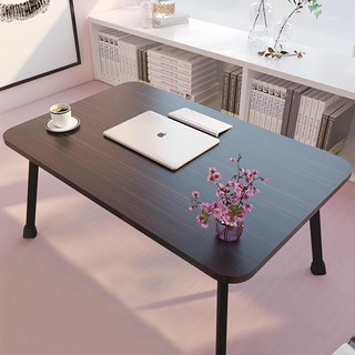 簡約素色多功能床上桌, 木紋黑色