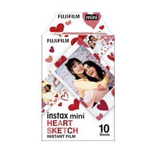 FUJIFILM instax mini 拍立得底片 (10張/盒), 1個, 愛心風格