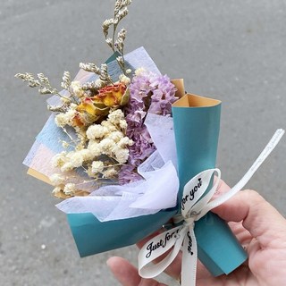 【森林海】迷你永生花束附提袋：教師節/畢業/情人節禮物首選，拍照道具, 情書7號, 1個