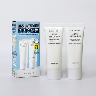에스네이처 아쿠아 365 UV 선크림 더블기획, 40ml, 2개