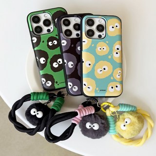 갤럭시 먼지몽 로프 스트랩 카드 도어 범퍼 휴대폰 케이스