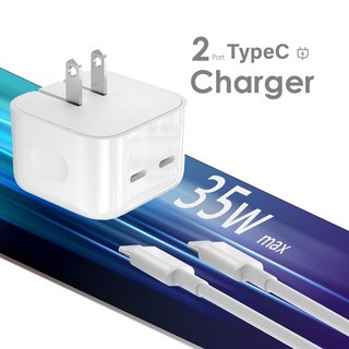 MCK 35W 雙孔 Type-C 快充頭 - 台灣製造，手機/平板充電器, U235-白色, 1個