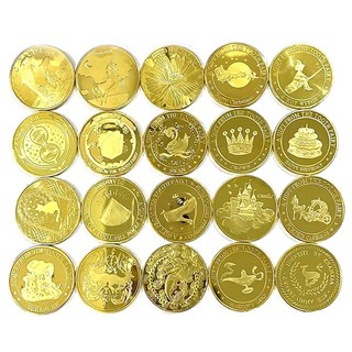 牙仙子金幣 星座金幣 鍍金紀念幣 兒童換牙禮物 許願幣 20款, 隨機-牙仙子金幣(原包裝每組20個供參), 1個
