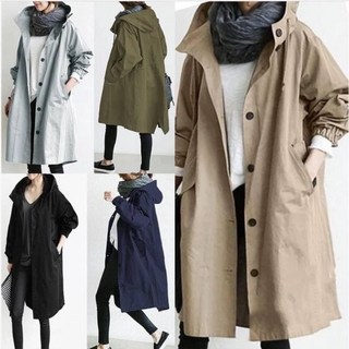 韓版大尺碼顯瘦風衣外套