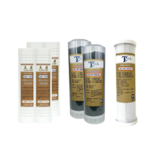 天康淨水TIANCOM 一年份濾芯組：PP棉、活性碳、碳棒活性碳、RO逆滲透濾心，前置過濾，確保飲水安全, 1套, S-030