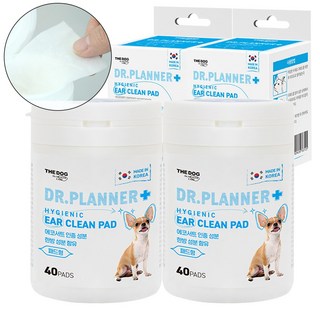 더독 강아지 고양이 귀세정제 눈물자국 제거 클리닝 패드 세정티슈 냄새제거 외이염예방, 3개