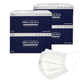 국산 일회용 덴탈마스크, 중형 화이트, 1개, 200매