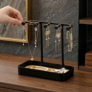 한눈에보이는 깔끔한 화장대 악세사리 보관함, 블랙, 1개