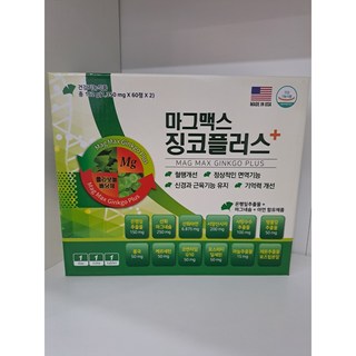 캐나다 마그맥스 징코플러스 혈행개선 면역신경과 근육기능유지 기억력개선, 1개, 120정