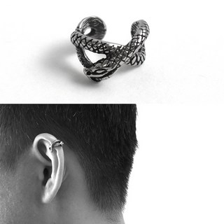 交錯纏繞蛇形鋼製夾式耳骨夾 NDF105