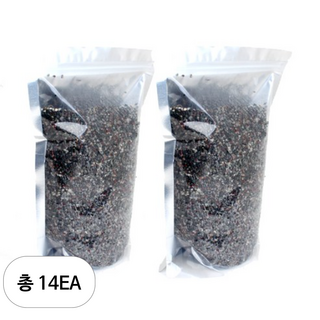 와이피컴퍼니 수조 바닥재 흑사 3~5 mm 2kg, 혼합색상, 14개