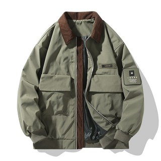 冬季青少年加絨翻領夾克 男士休閑防風外套