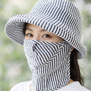 포로드 지지미 벙거지 모자 마스크 세트 물놀이 휴가 바캉스 여행