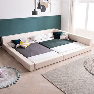 [삼익가구]데니 밸런스 패밀리 침대 Q+SS(슬립웰 7존 독립 매트), 아이보리_밸런스형