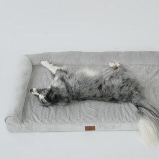 피치가든 대형견 분리형 목베개 극세사 하우스 방석 03, 그레이, 1개