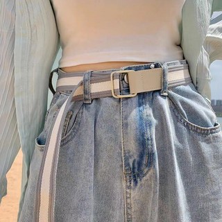 【 優選精品】彩色條紋帆布皮帶百搭時尚免打孔加長耐用配牛仔褲工裝褲軍訓腰帶