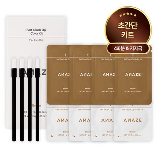 어네이즈 셀프 터치 업 부분 염색 컬러 키트 (4p), 1개, B01 브라운