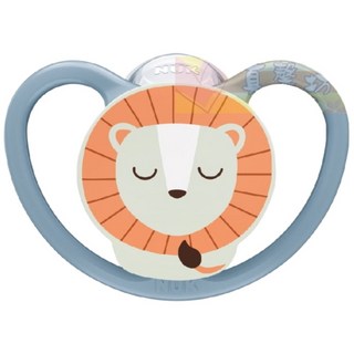 德國NUK SPACE夜光型超透氣矽膠安撫奶嘴(附盒), 6-18 m, 藍色, 1個