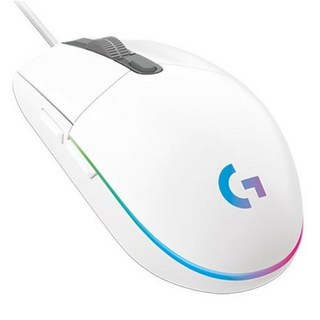 로지텍 G102IC 2세대 LIGHTSYNC 게이밍 유선마우스, MU0054, 화이트