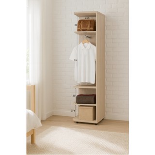 賀雅家居 韋斯里 衣櫥 2.7尺雙吊 / 2.7尺單吊 / 1.5尺三抽 / 1.5尺開放置物 台灣製造 免組裝, 1.5尺開放置物衣櫥