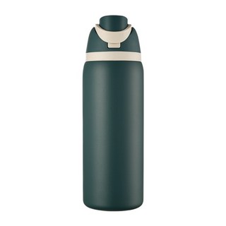 owla 手提雙飲運動水壺 32oz 不銹鋼保溫杯, 墨綠,24盎司, 1個