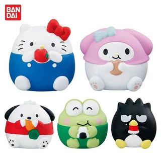 現貨 日本正版BANDAI扭蛋 三麗鷗角色吃飽飽 貪吃造型擺件2彈 恰帕狗酷企鵝大眼蛙美樂蒂凱蒂貓KT, 1個, 美樂蒂,現貨