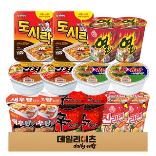 컵라면 소컵 시리즈 7종류 2개씩 14개 (신라면 새우탕 진라면매운맛 열라면 육개장사발면 김치사발면 팔도도시릭), 1박스