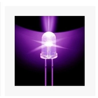AI電子 5mm 白發紫雙色超高亮度LED燈 發光二極管 DIY電子零件, 1個