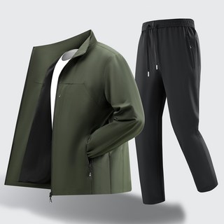 男士立領夾克運動套裝 - 中青年休閒風衣 (2026新款)