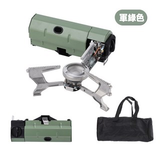 【台灣熱銷Top1】【台灣24h快速出貨】便攜式防爆摺疊卡式爐 戶外迷你卡式爐 露營卡式爐 蜘蛛爐 折疊卡式爐 卡式瓦斯, 軍綠色【2600W猛火】, 1個