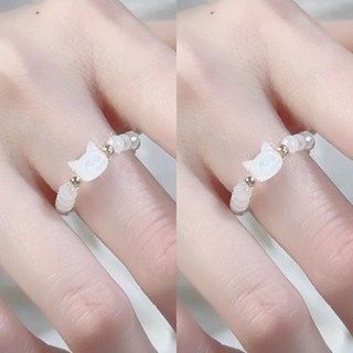 貓咪戒指情侶閨蜜戒指，ins學生小眾高級顔值百搭時尚女生禮物