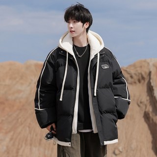 ANYOU 패딩 야상 점퍼 2 in 1 투톤 루즈핏 트렌치코트