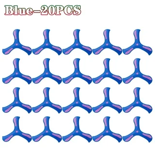 1 20PCS 애완 동물 및 14세 이상를위한 트라이 블레이드 부메랑 야외 장난감 안전 내구성 비행 디스크 가족, 13 Blue 20PCS